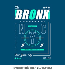 the bronx typography graphic for t shirt urban design and other use, denim vector illustration art