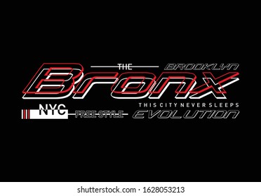 The Bronx Typography For Print T Shirt