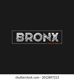 BRONX, typography slogan. Abstract design with the  the lines style. Vector print tee shirt, typography, poster. 

