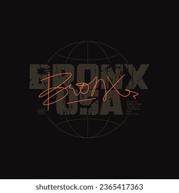 bronx  typography, slogan print - Vintage graphic font for apparel, print, poster, banner, postcard