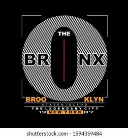 bronx typography tee graphic t shirt print vector illustration design