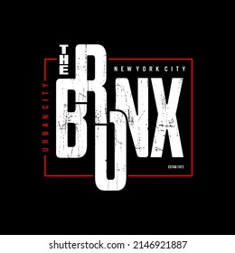 bronx Typography tee shirt design vector illustration.
