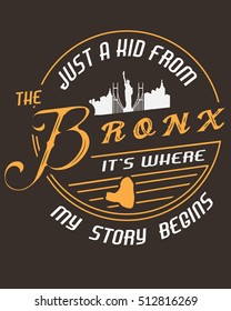 Bronx Typography, Tshirt design, vector art, layered Eps 10