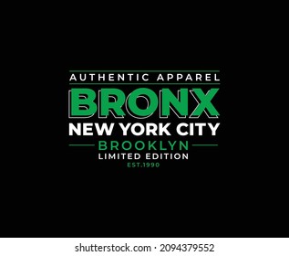 Bronx Typography Vector T-shirt Design 