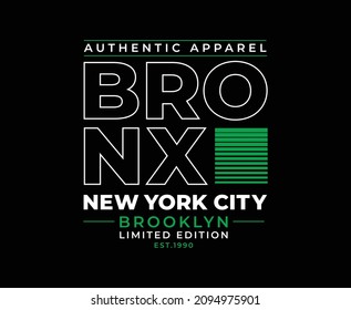 Bronx Typography Vector T-shirt Design for print 