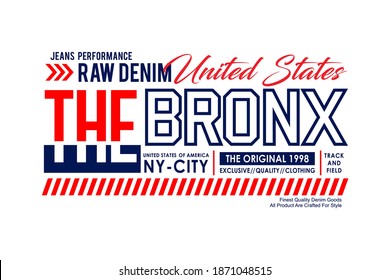 The Bronx, United States typography, t-shirt graphics, vectors