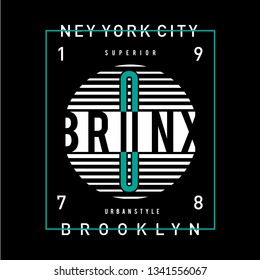 Bronx urban style typography graphic t shirt design