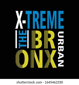 the bronx urban typography, vector illustration
