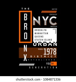 bronx vintage graphic typography t shirt design, vector vintage illustration artistic art