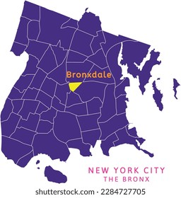 Bronxdale neighborhood location on map of The Bronx, New York City