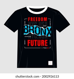 bronx, lema del futuro de la libertad, diseño abstracto, tipografía, ilustración vectorial
