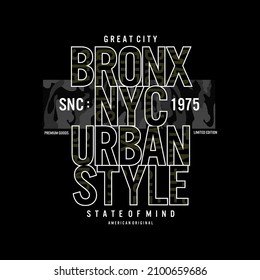 Bronx,NYC, modern and stylish typography slogan. abstract illustration design and the lines style. Vector print tee shirt.