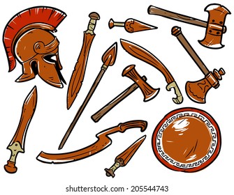Bronze Age Weapons. Illustration
