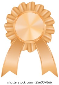 Bronze award badge - vector drawing isolated on white background