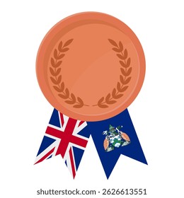Bronze award medal with Ascension Island flag ribbons for winners