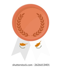 Bronze award medal with Cyprus flag ribbons for winners