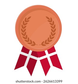Medalha de bronze com fitas de bandeira da Dinamarca para vencedores
