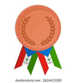 Bronze award medal with Equatorial Guinea flag ribbons for winners