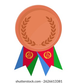 Bronze award medal with Eritrea flag ribbons for winners