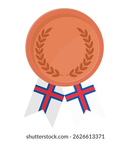 Bronze award medal with Faroe Islands flag ribbons for winners