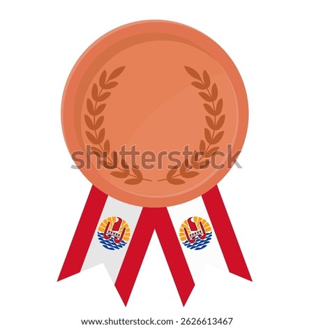 Bronze award medal with French Polynesia flag ribbons for winners