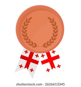 Bronze award medal with Georgia flag ribbons for winners