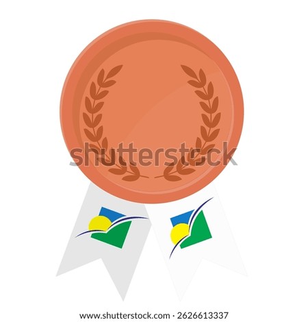 Bronze award medal with Guadeloupe flag ribbons for winners