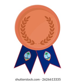 Bronze award medal with Guam flag ribbons for winners