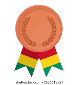 Bronze award medal with Guinea flag ribbons for winners