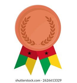 Bronze award medal with Guinea-Bissau flag ribbons for winners