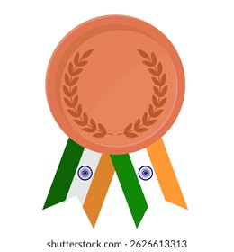Bronze award medal with India flag ribbons for winners