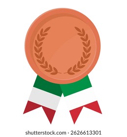 Bronze award medal with Italy flag ribbons for winners