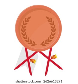 Bronze award medal with Jersey flag ribbons for winners