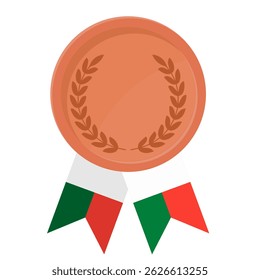Bronze award medal with Madagascar flag ribbons for winners
