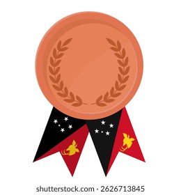 Bronze award medal with Papua New Guinea flag ribbons for winners