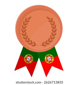 Bronze award medal with Portugal flag ribbons for winners