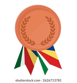 Medalha de bronze com fitas de bandeira das Seychelles para vencedores