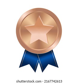 Bronze award medal with star Illustration from geometric shapes