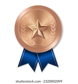 Bronze award medal with star Illustration from geometric shapes