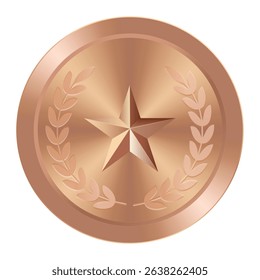 Bronze award medal with star Illustration for web and games