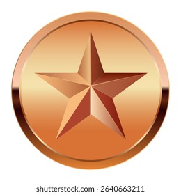 Bronze award medal and star for sport and games