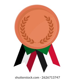 Bronze award medal with Sudan flag ribbons for winners