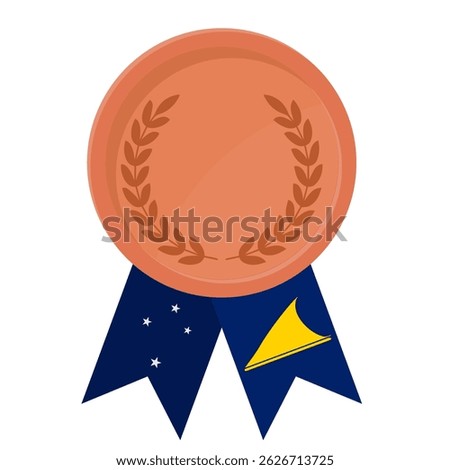 Bronze award medal with Tokelau flag ribbons for winners