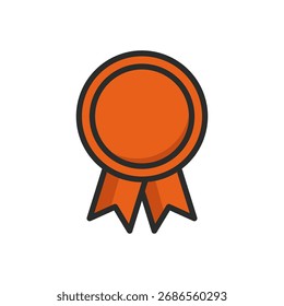 Bronze Award Ribbon Flat Design Vetor Ícone para Realização e Concorrência