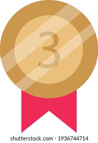 Bronze-Abzeichen für den 3. Platz mit rotem Band