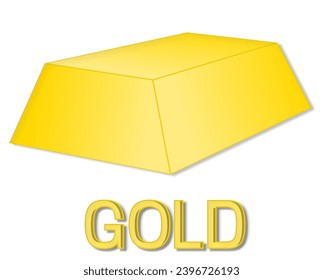Bronze bar flat style isometric illustration. Finance