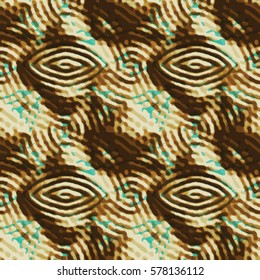 Bronze bas-relief ornament. Colorful endless texture with shadow. Geometric vector pattern.