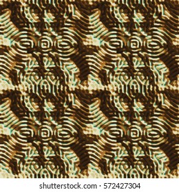 Bronze bas-relief ornament. Colorful seamless texture with shadow. Geometric vector pattern for website, corporate style, party invitation, wallpaper, interior design