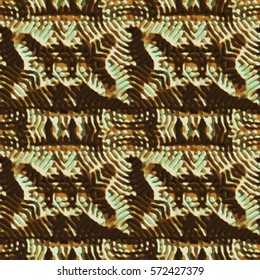 Bronze bas-relief ornament. Colorful seamless texture with shadow. Geometric vector pattern for website, corporate style, party invitation, wallpaper, interior design