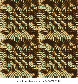 Bronze bas-relief ornament. Colorful seamless texture with shadow. Geometric vector pattern for website, corporate style, party invitation, wallpaper, interior design